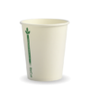 8oz (80mm) White Green Line Single Wall BioCup