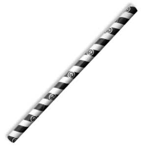10mm Jumbo Black Stripe BioStraw